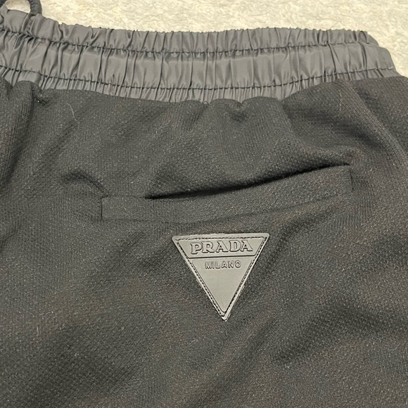 EUC Men Size Small Prada Drawstring Cotton Cargo Pants With Logo Plaque In Black - Picture 10 of 13